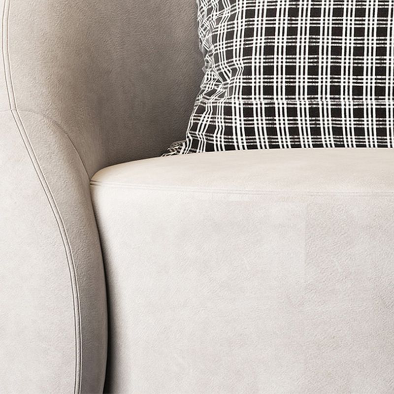 Contemporary 33.07" Wide Pillow Back Chair Velvet Sloped Arm Chair in Gray