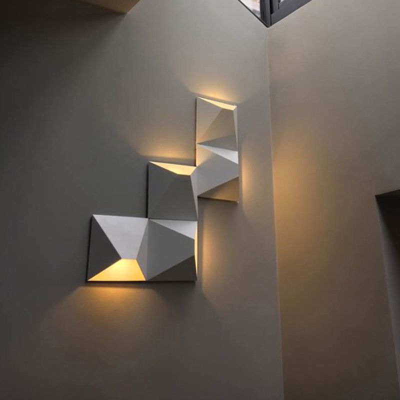 Luces de pared de pared geométricas de aluminio estilo moderno de 1 luces de pared