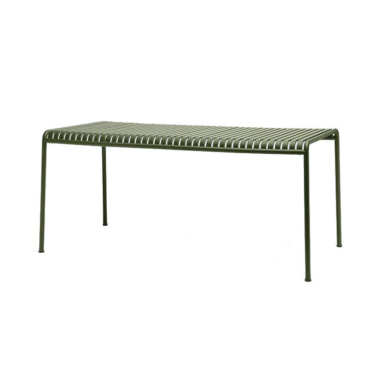 Iron Dining Table Industrial Green Rectangle Rust Resistant Table