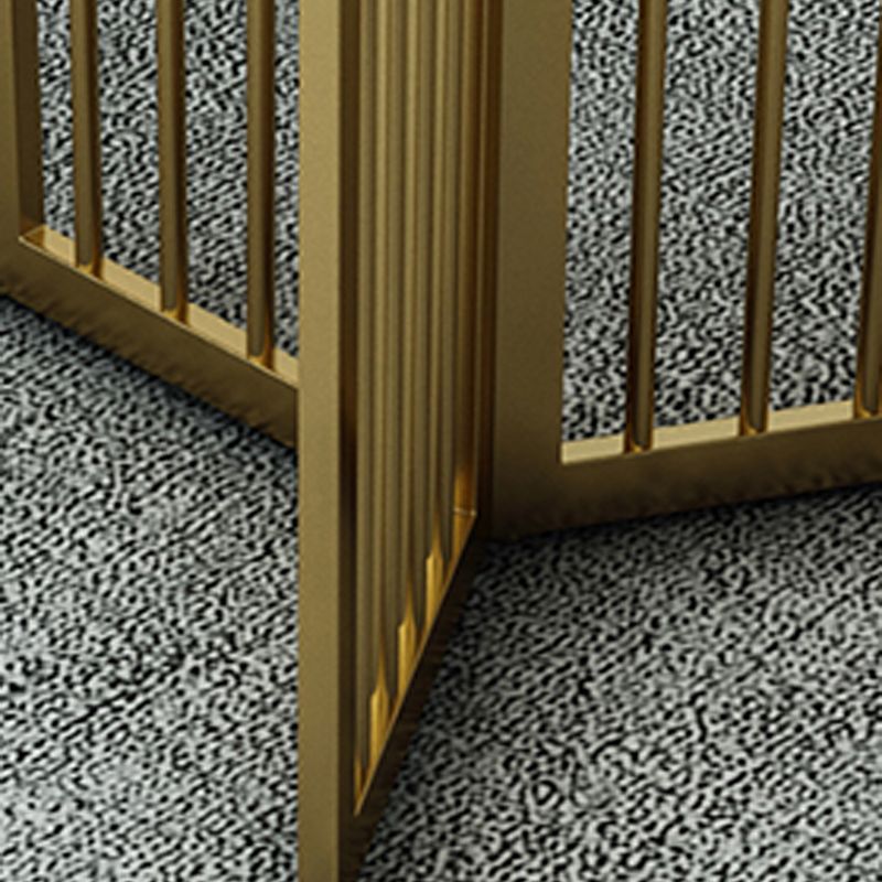 Rectangle Double Pedestal Table Modern Dining Table with Metal Base