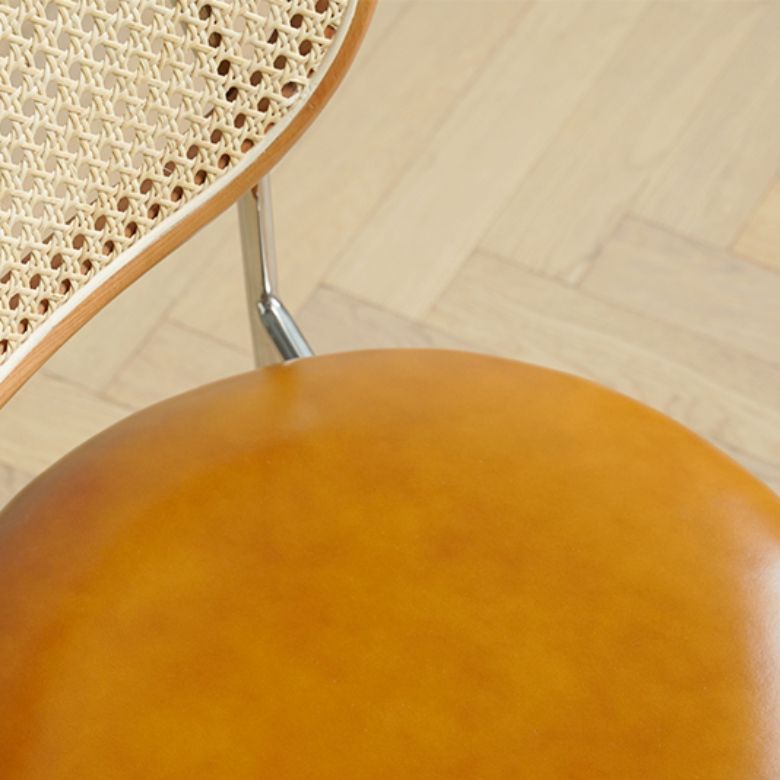 Industrial Dining Chair Leather Metal Base Dining Chair for Home