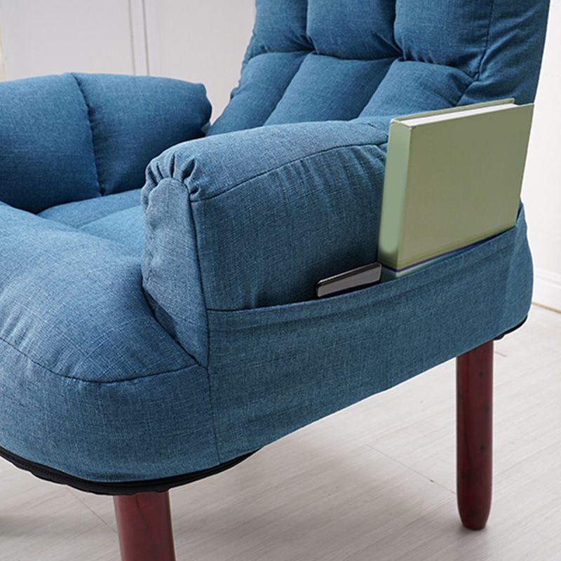 Linen Lounge Chair 20.86" L x 18.89" W Adjustable Accent Chair with Storage