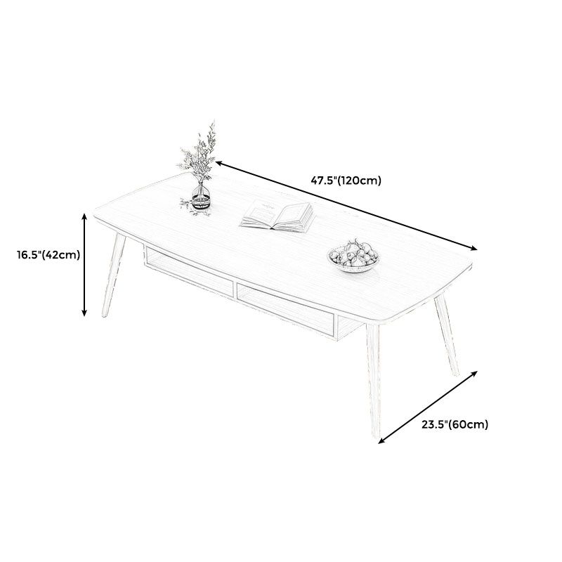 Modern Wooden Rectangular/Geometric Coffee Table with Storage Cocktail Table