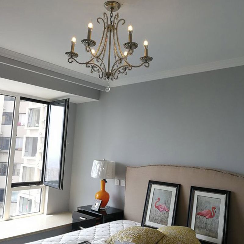 Lustre de style européen Light Crystal Multi-Head Pendants pour le salon