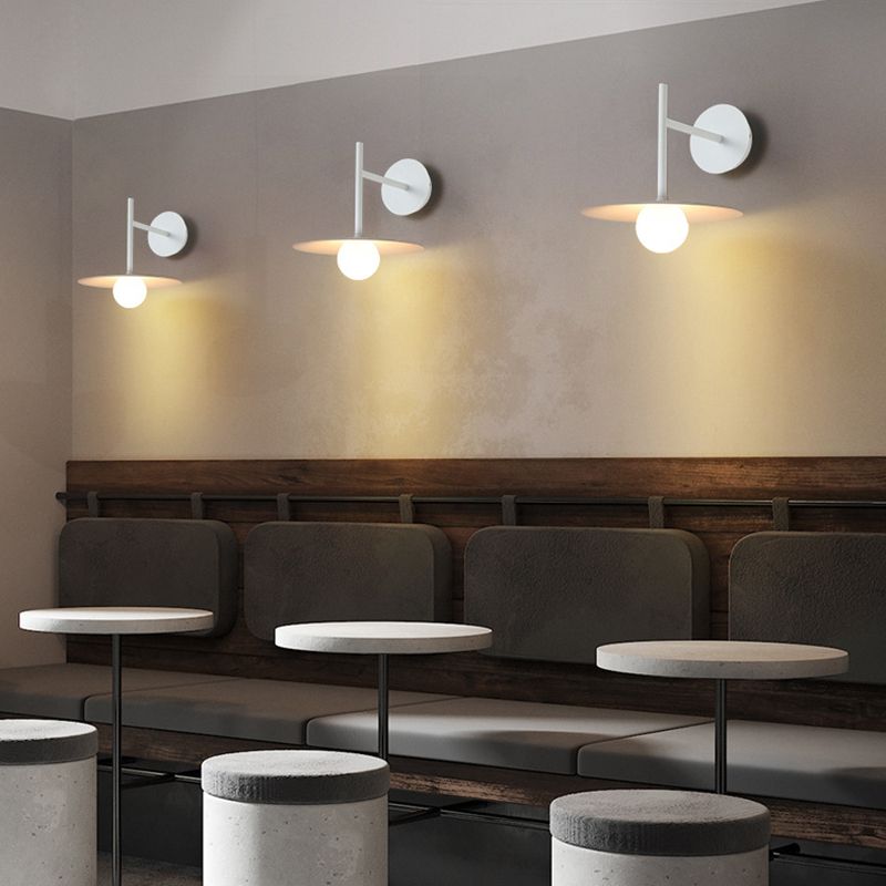 Metal Round Shape Wall Light Nordic Macarons Style 1-Light Wall Light Sconce
