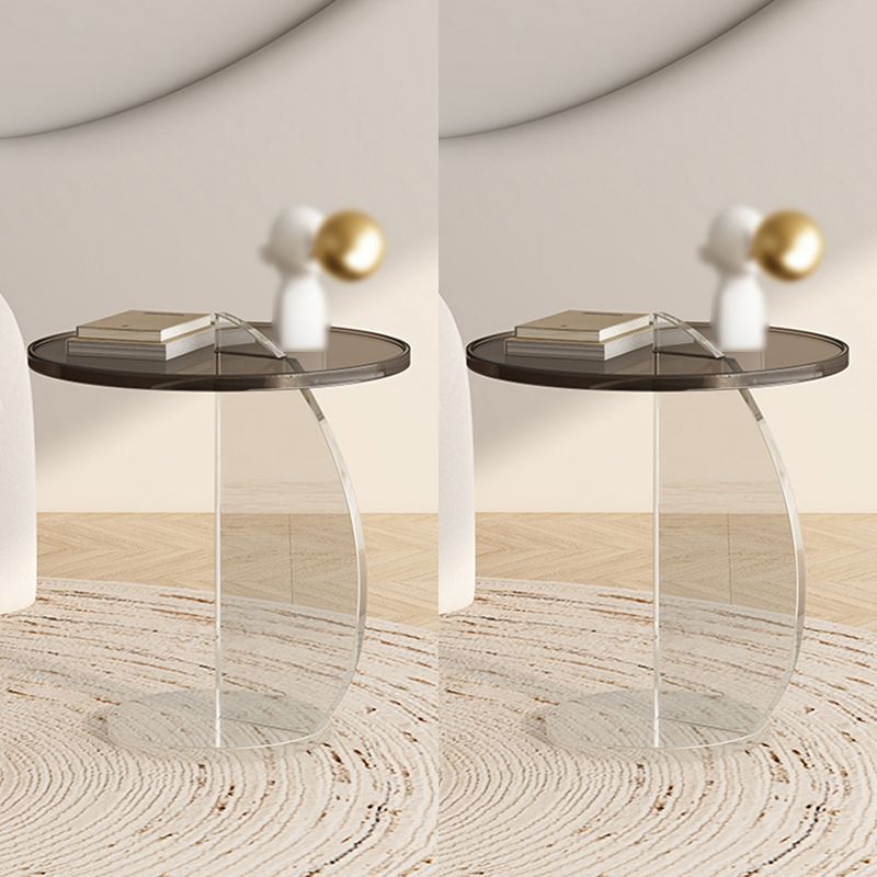 Contemporary Round Side End Table Plastic Pedestal Sofa Side Accent Table
