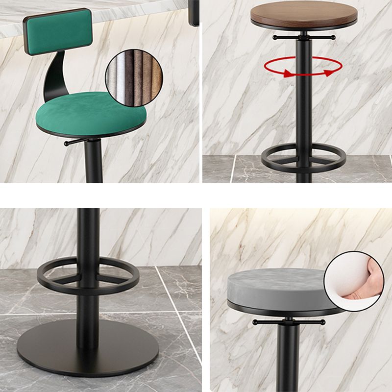 Modern Adjustable Height Bar Stools Matte Finish Indoor Stools