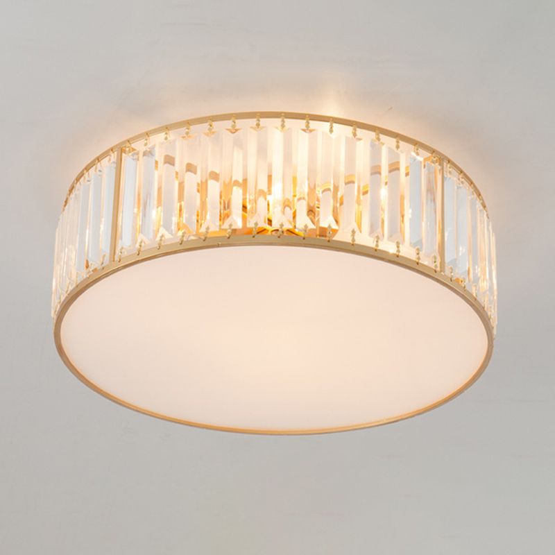 Colonial Style Geometric Flush Mount Light Crystal 1-Light Flush Ceiling Lights