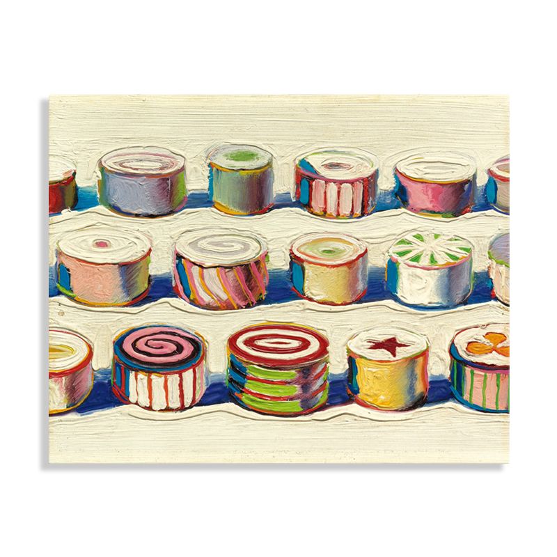 Yellow Traditional Canvas Swiss Roll Cake Wall Art for Kitchen, Multiple Sizes Options