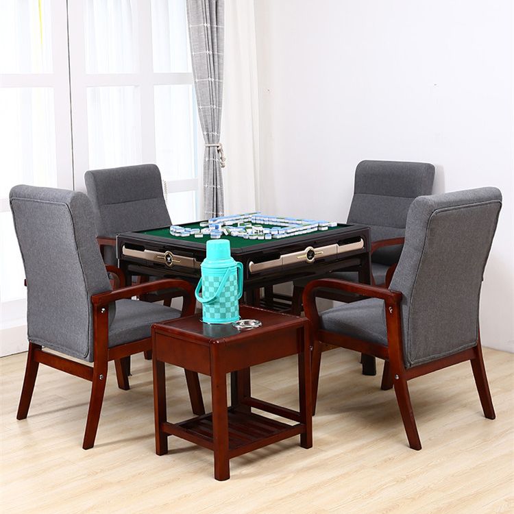 Chaises de bras arrière à salle à manger rembourrée moderne avec des jambes en bois