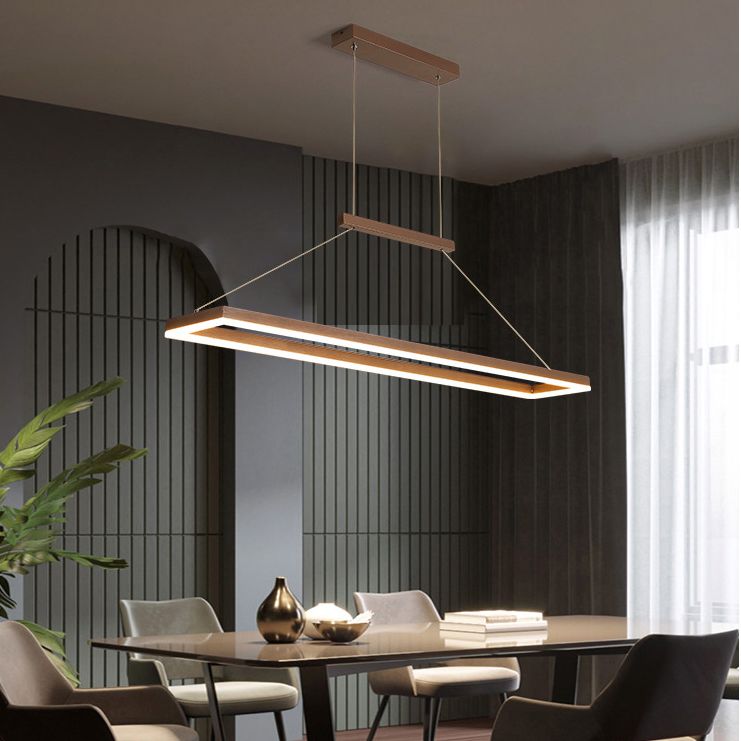 Metal Rectangular Pendant Light Kit Modern Style LED Hanging Ceiling Light for Dinning Room
