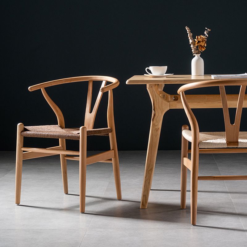 Silla de comedor de madera de estilo escandinavo Silla Wishbone con brazo