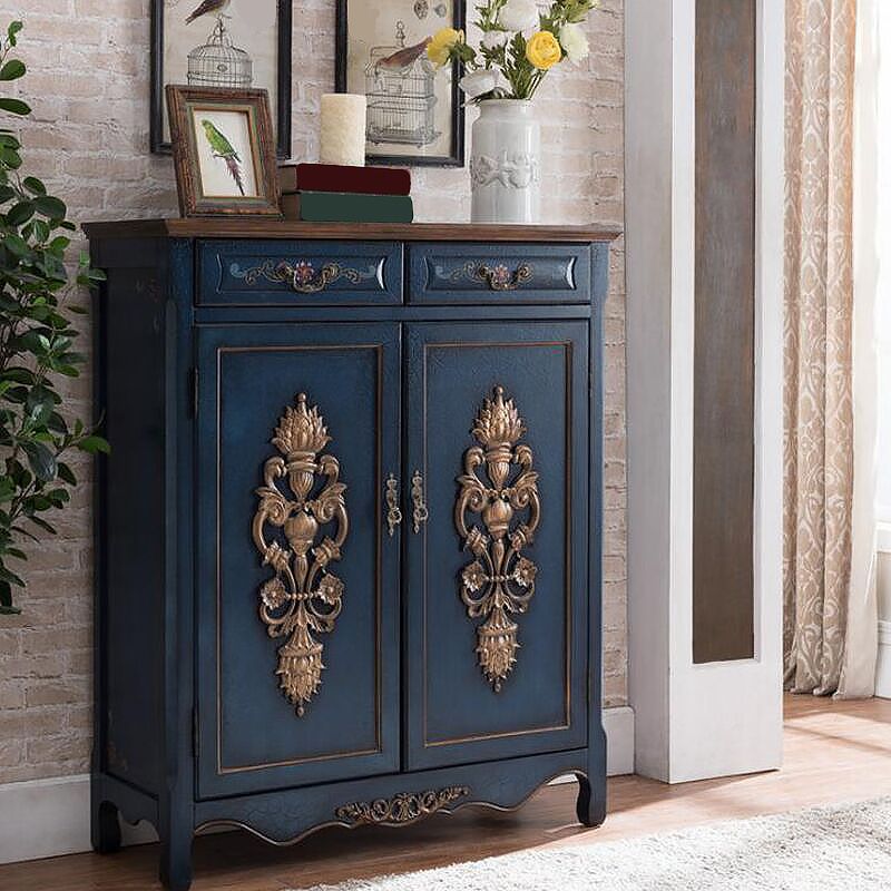 Rectangle Industrial Accent Cabinet Wood Knobs Cabinet with Doors
