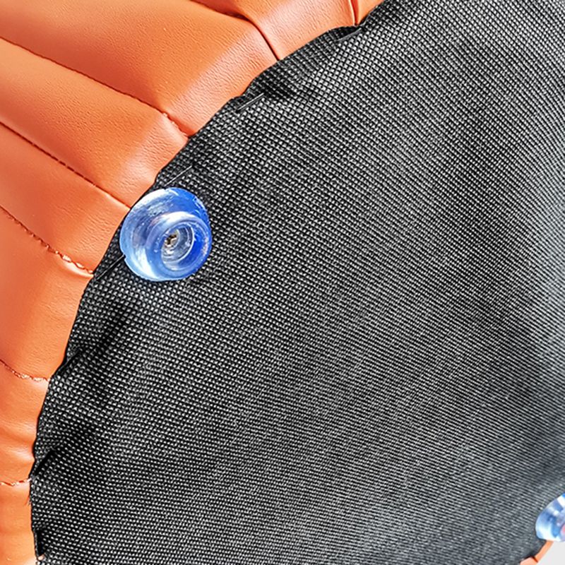 Modern Cylinder Shape Sherpa Pouf Plain PU Leather Tear Resistant Chair Ottoman