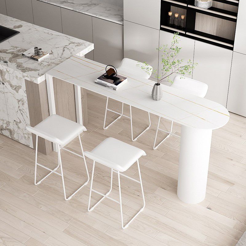 Contemporary Metal Legs PU Leather Indoor Barstool with Cushion