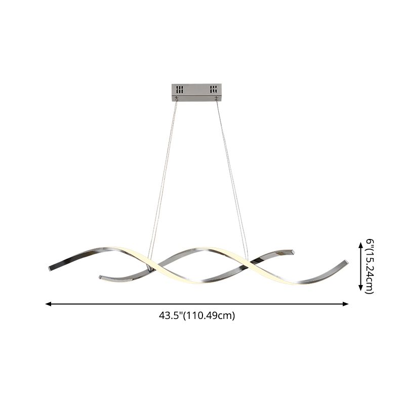 Stile contemporaneo in alluminio Luci appese a sospensione Linear Island Lighting Fun per sala da pranzo