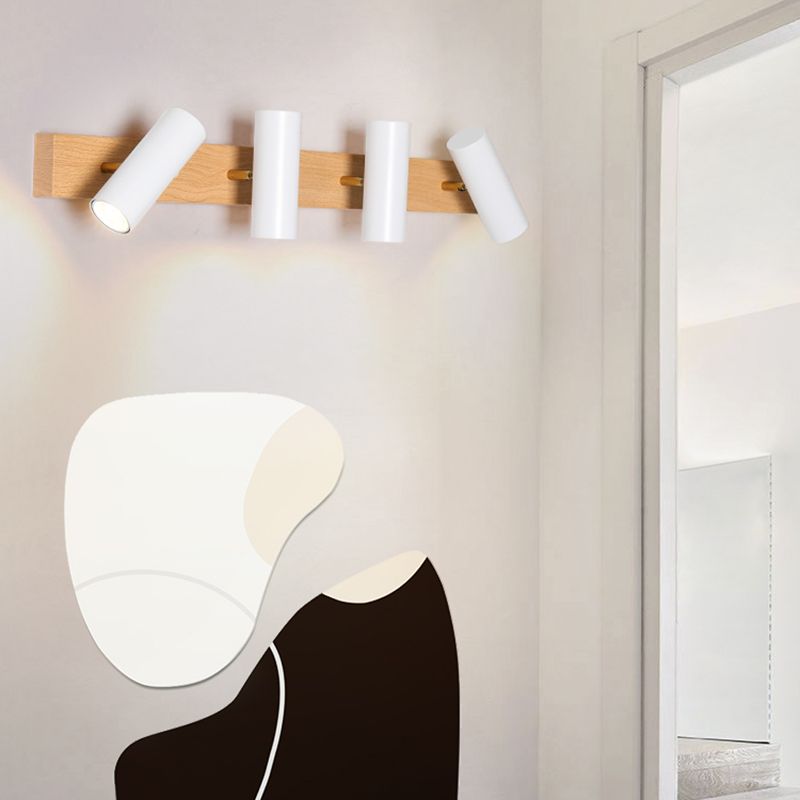 Lámpara de tocador de forma de cilindro de tocador de tocador de hierro de estilo nórdico con sombra de metal para dormitorio