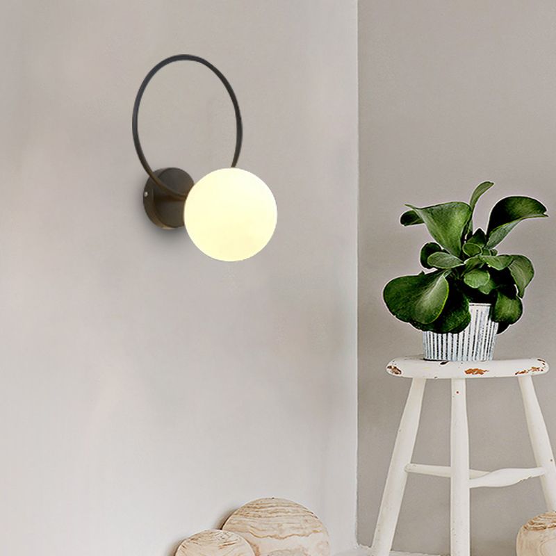 1-Light Oval Wall Sconce Modern Simple Style Glass Wall Lighting in Gold