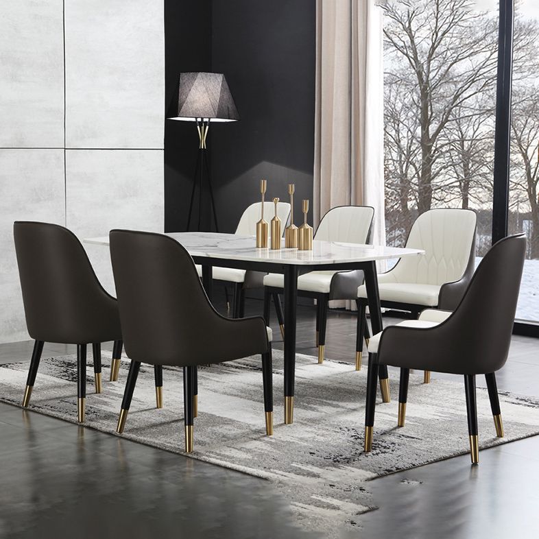 Glam Kitchen Dining Chairs Faux Leather Side Chairs for Kitchen