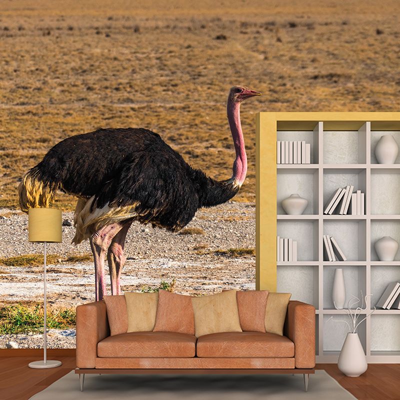 Modern Ostrich Mural Wall Decor Mildew Resistant Living Room Wall Mural for Wall Decor