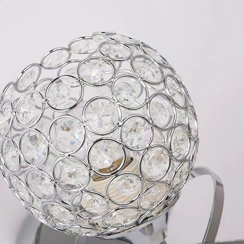 Globe Wall Light Modern Crystal 1 Light Wall Mount Lighting for Bedroom