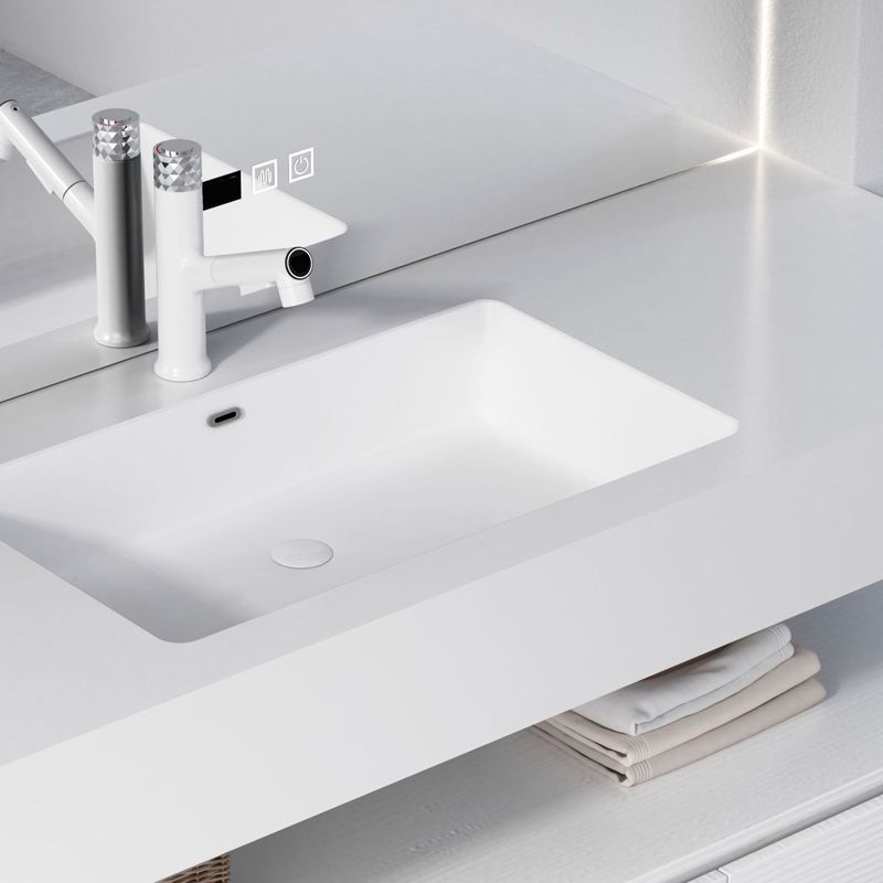 Contemporary Vanity Sink White Bathroom Vanity Cabinet with Mirror