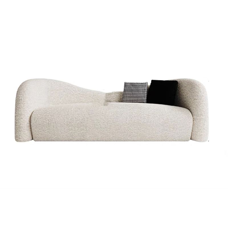 Modern Style Sofa Bed Curved Back with Sponge Cushions Filled with Sloped Armrest