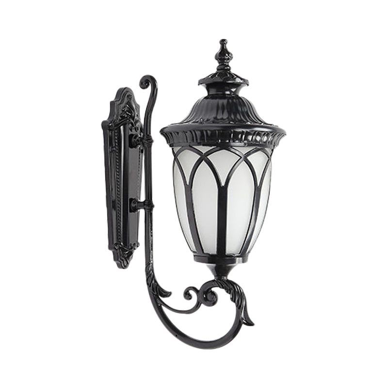 Aluminium Black / Bronze Wall Mount LAMPE CURVE CURVE 1 BULB LODGE STYLE ÉCLAINE D'ACCONCE AVEC DE VERRE GRATITE