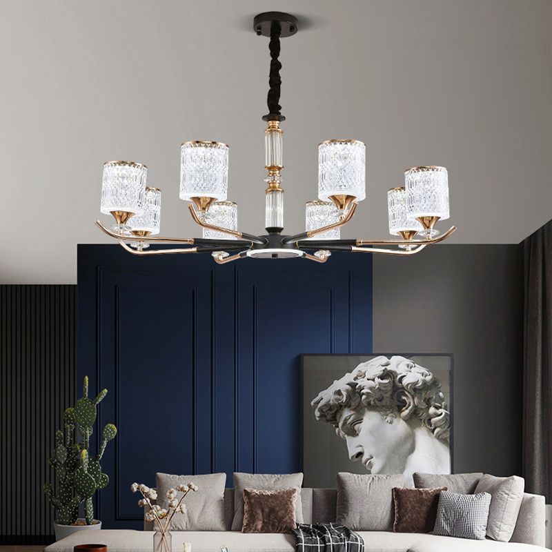 Cylinder Chandelier Light Fixture Vintage Acrylic Pendant Lighting for Restaurant