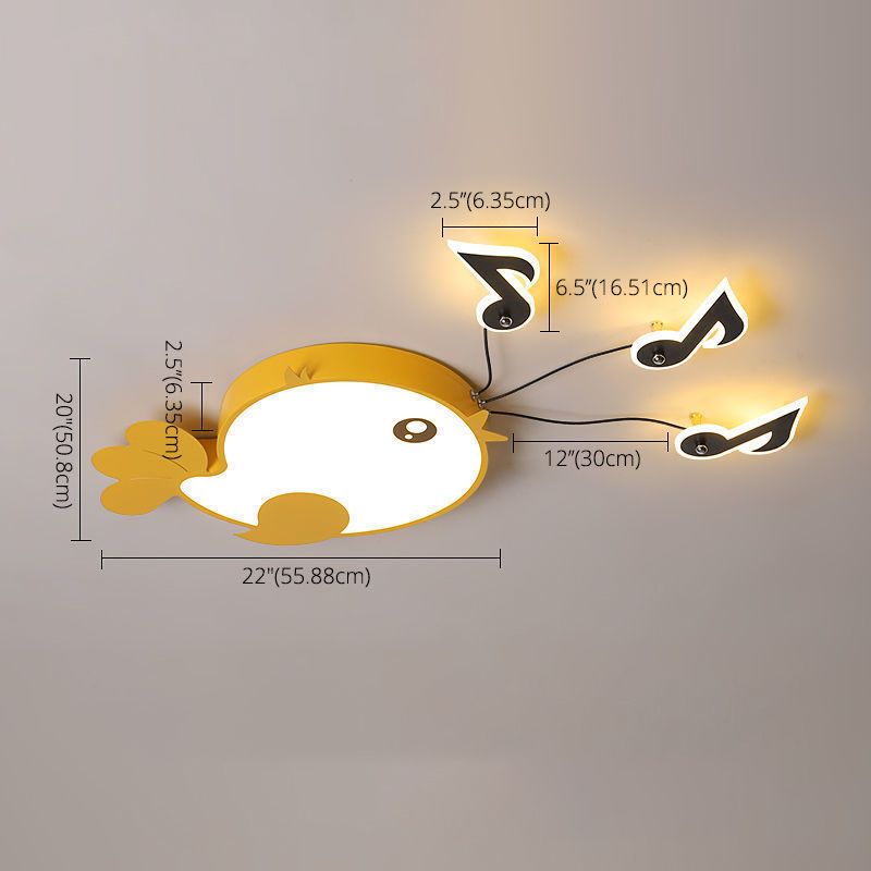 Novelty Cartoon Flush Mount LED Light Kids Style Metal Bedroom Ceiling Light Fixture