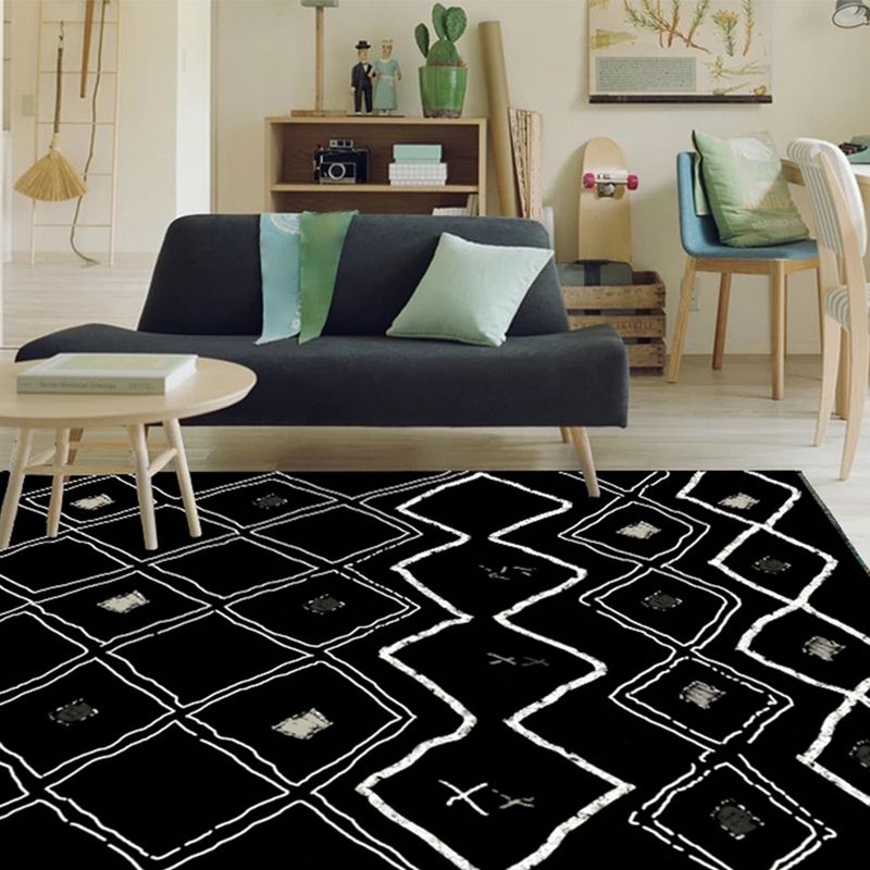 Eclectische woonkamer vloerkleed Multi-kleuren geometrisch geprint gebied tapijt polypropyleen niet-slip achterste rugmachine wasbaar binnen tapijt