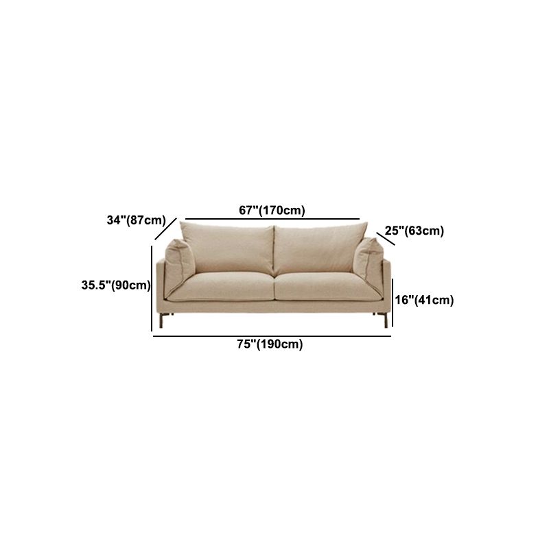 Modern Sofa with 2 Pillows Standard Pillow Top Arm Fabric Sofa