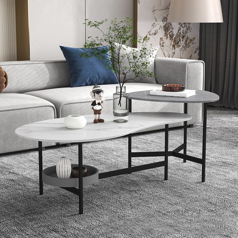 Contemporary Cocktail Table Faux Stone Coffee Cocktail Table
