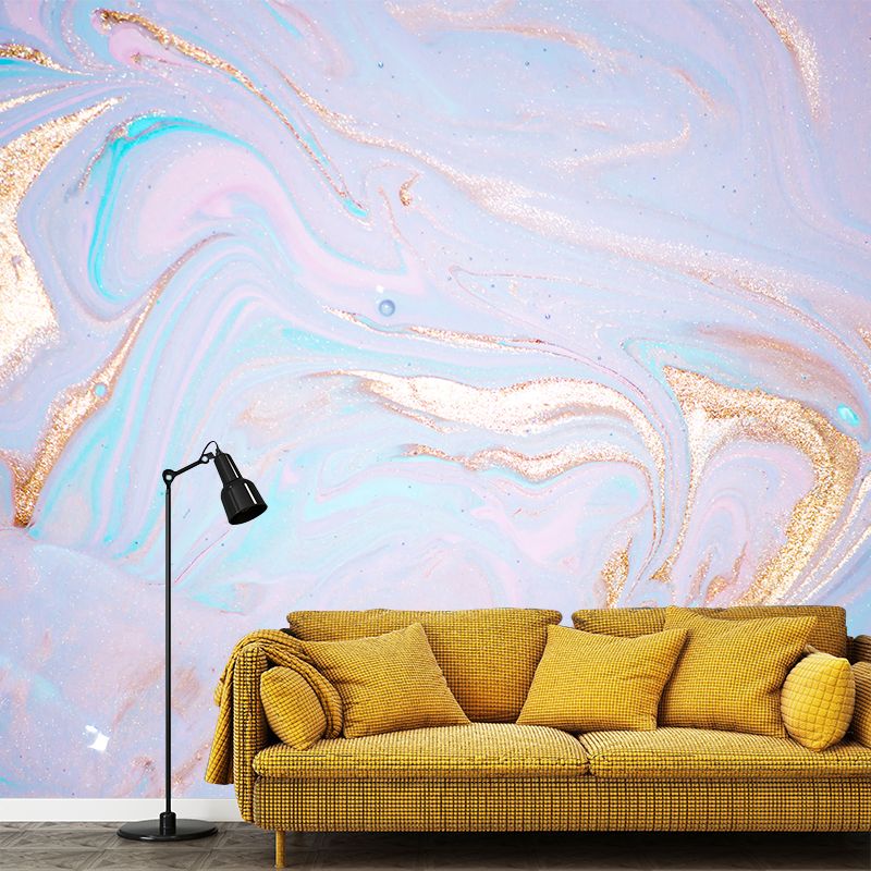 Stain Resistant Wave-Like Mural Contemporary Non-Woven Fabric Wall Decor, Custom Made