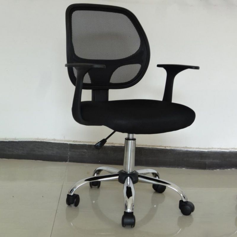 Silver Metal Modern Conference Chair in Mid-Back Mesh Conference Chair