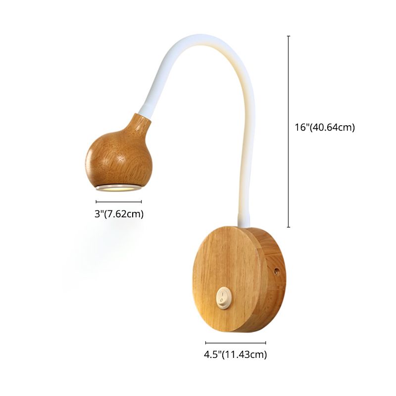 Holz moderne 1-Licht-Wandleuchte bewaffnetes Lesung Lampe für Schlafzimmer