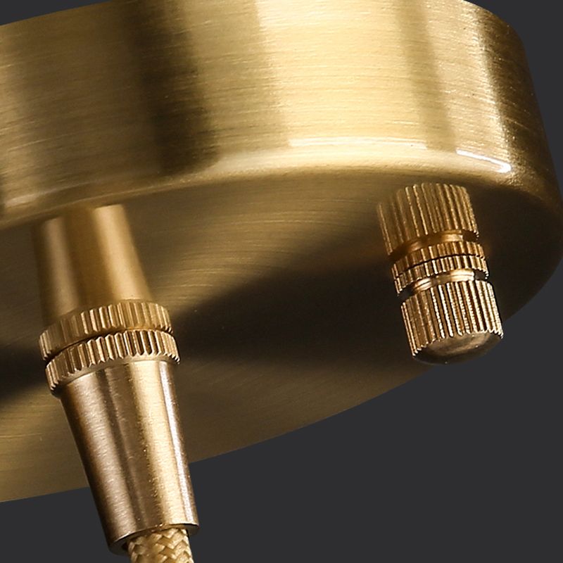 Lampada sospesa in bronzo in bronzo in vetro in stile moderno a ciondolo a cono troncato in rame per sala da pranzo