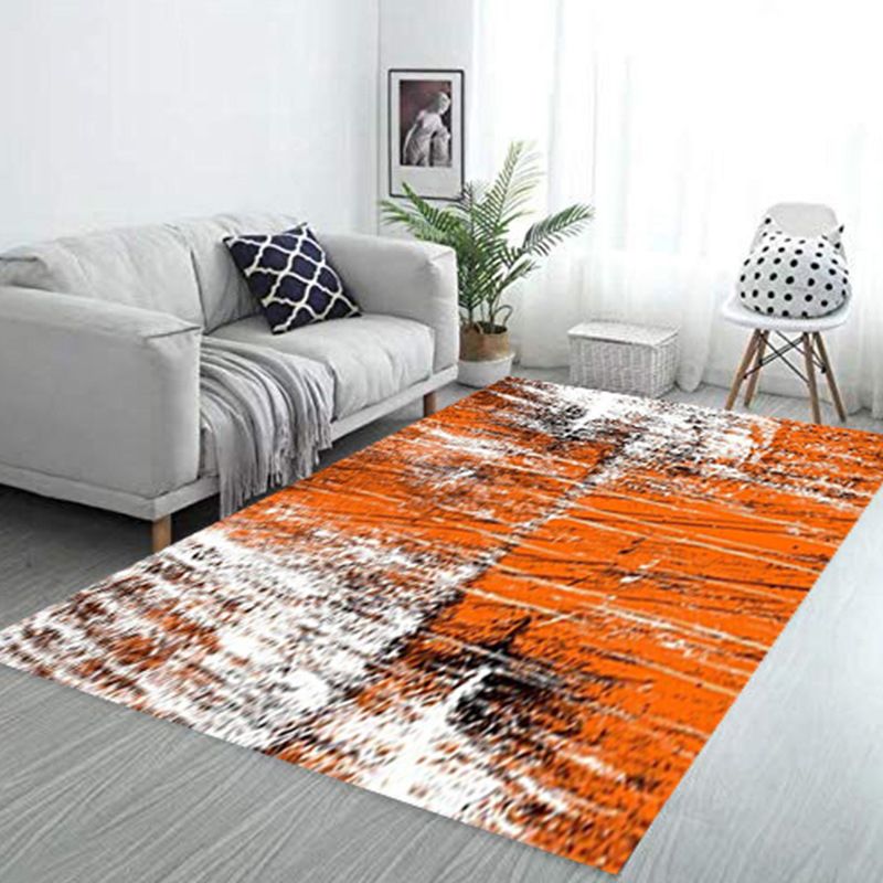 Dark Grey Abstract Print Rug Polyester Modern Rug Non-Slip Backing Rug for Home Decor