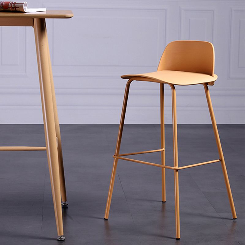 Industrial Style Bar-stool Rectangle PP Seat Counter Stool for Kitchen Bar