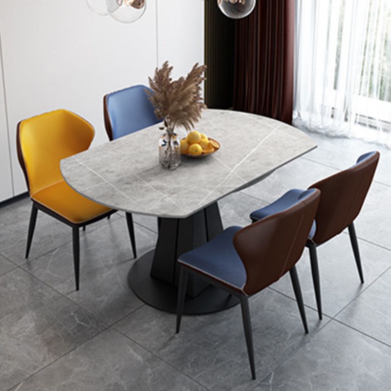 Modern Sintered Stone Table Dining Round Table with Metal Legs for Home Use