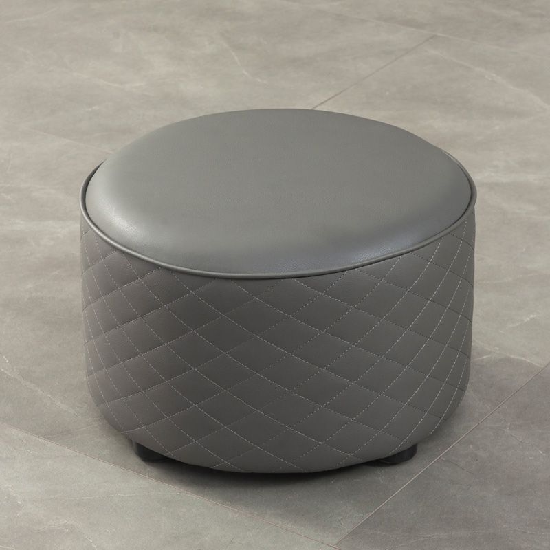 Modern Leather Pouf Water Resistant Round Pouf for Home Decor
