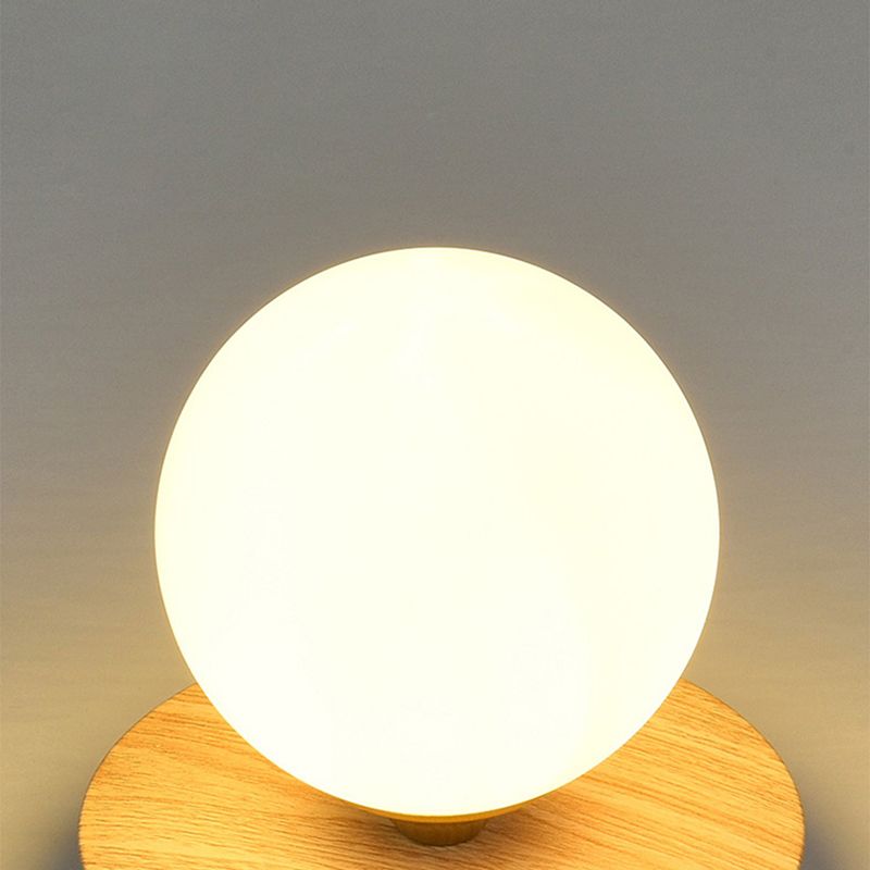 Wood Sphere Flush Mount Lights Contemporary Style 1 Light Flush Mount Lighting