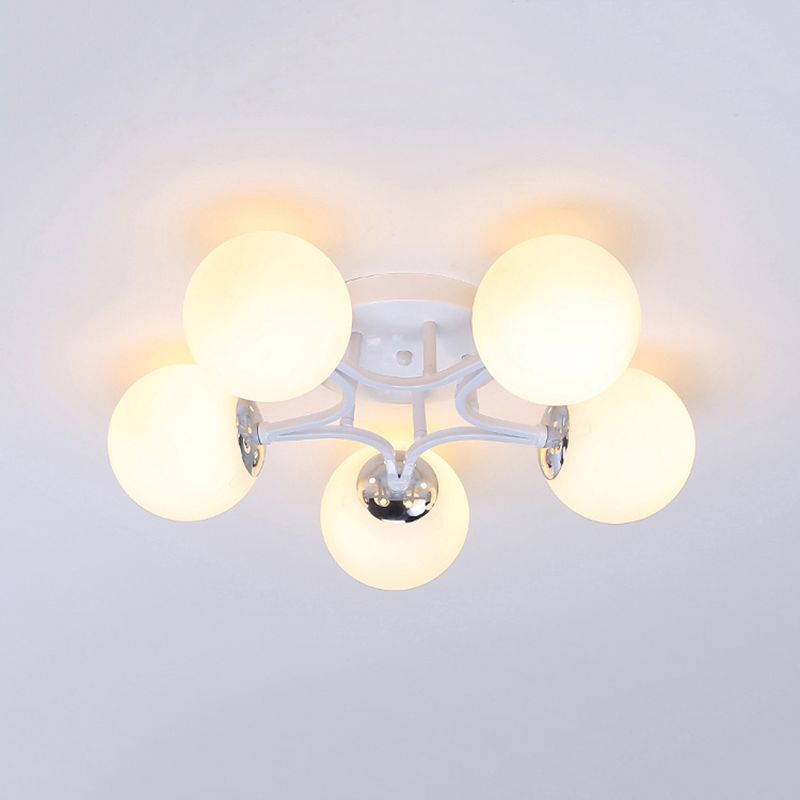 Glass Ball Shape Flush Ceiling Light Modern Multi Lights Flush Light Fixtures
