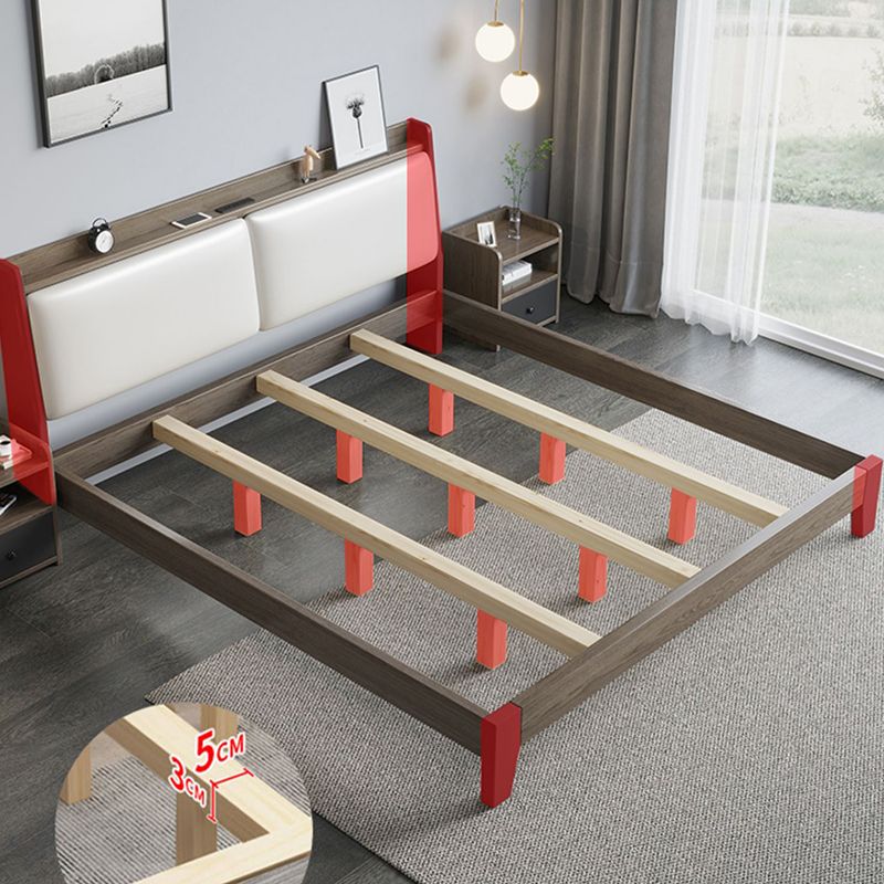 Contemporary Wood and Upholstered Bed Rectangular Standard Bed