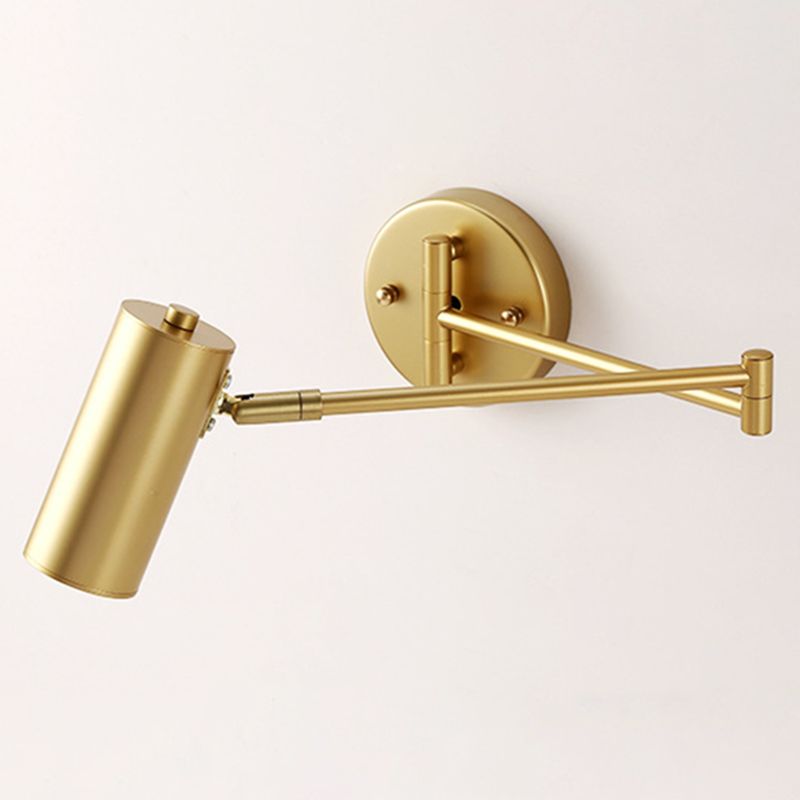 Metal 1 Light Wall Sconce Modern Cilindrico a parete a parete con braccio regolabile per camera da letto