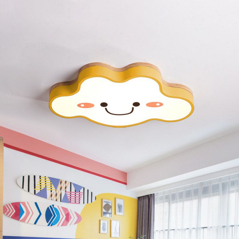 Plafonnier LED en acrylique givré pour chambre à coucher, nuage souriant, luminaire décoratif d'intérieur pour enfants