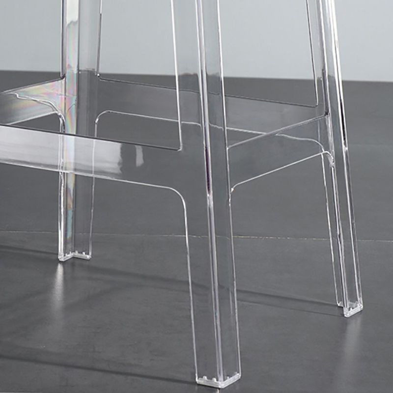 Footrest Furniture Modern Style Plastic Low Back Counter Stool with 4 Legs