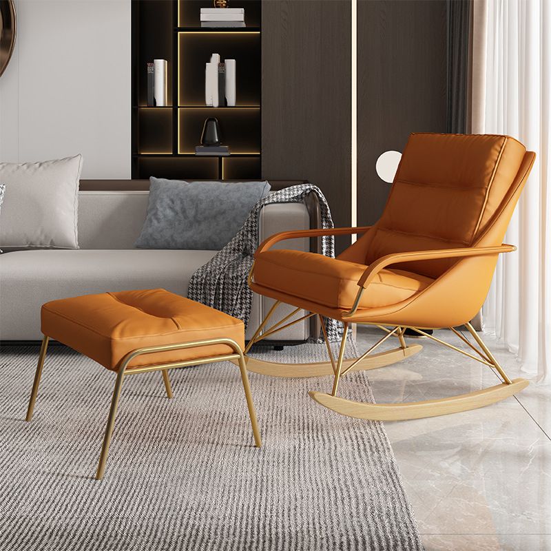 Glam Style Mother Feeding Sofa Rocking Chair Indoor Rocking Chair with Ottoman
