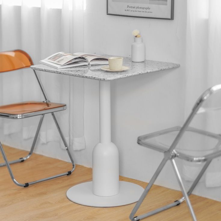 Metal Contemporary Dining Table Concrete Top Table for Dining Room