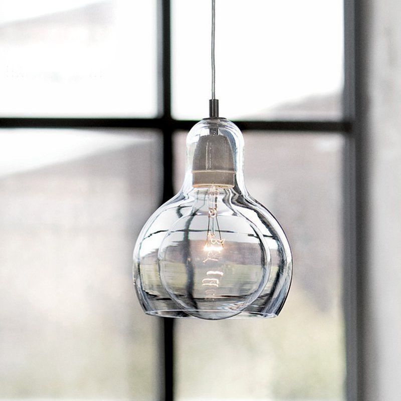 Pendre simple Light Modern Style Hanging Lightture avec une teinte en verre pour le salon